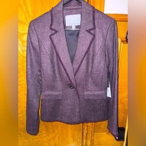 Grey/dark purple blazer with fake front pockets NWT 0P classiques entier